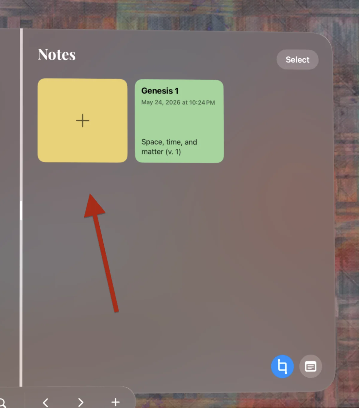 A new note open in its own window