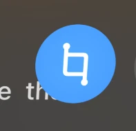 The selection button: a blue button with a selection icon, at the bottom right
